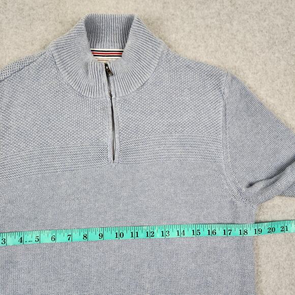NWT Flag & Anthem Mens Quarter Zip Size Small Blue Sweater - Picture 10 of 12
